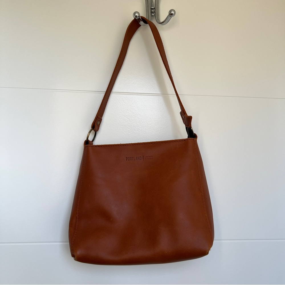 Portland Leather Goods Triangle Shoulder Bag in Honey